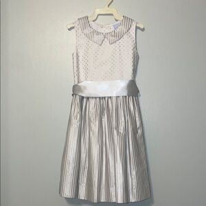 Elegant Metallic Silver Kids Dress